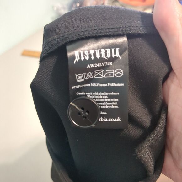 vanitas thorn embroidered tapered trousers disturbia 8 goth dark academia pants - Picture 7 of 7